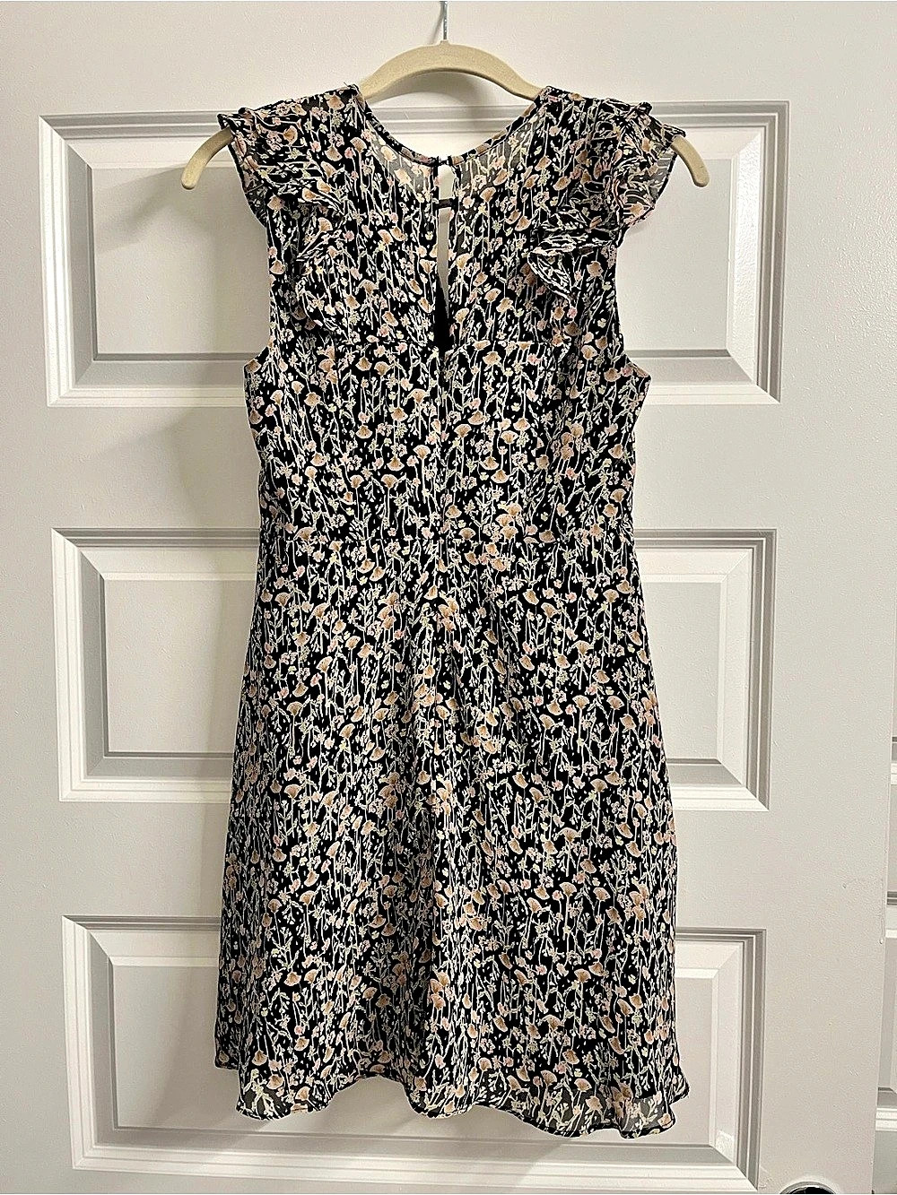 BCBGeneration Floral Mini Dress Black, Green, Tan - Size 6